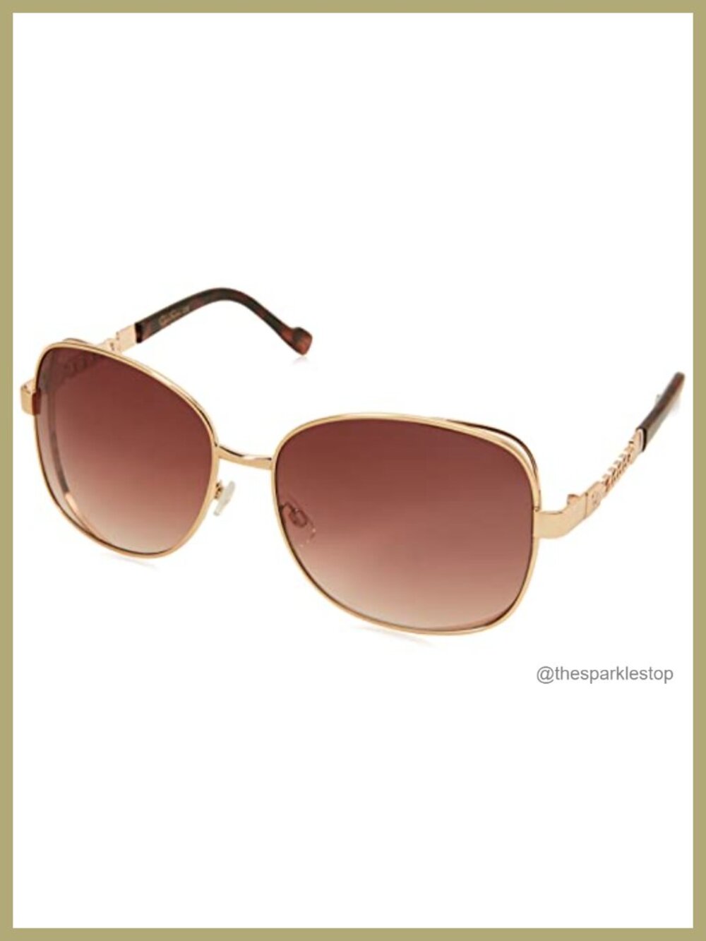Oversized Metal Square Sunglasses UV400 Protection Women's